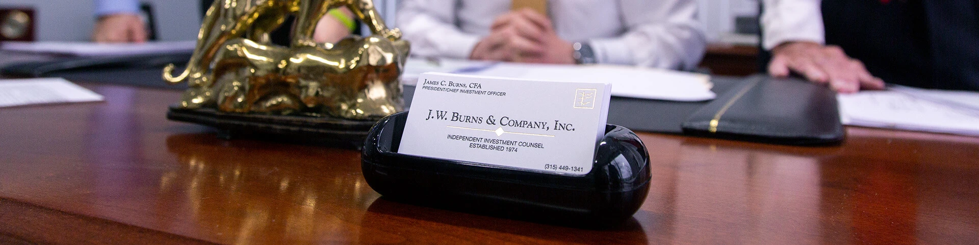 Jim Burns Business Cards on his Desk